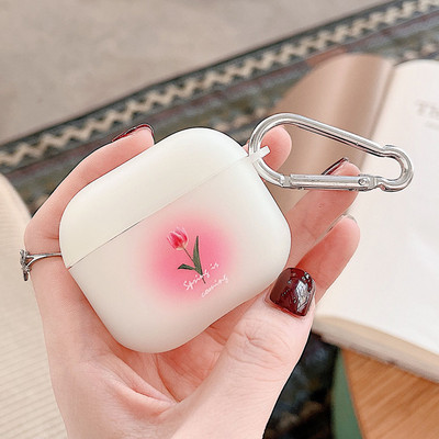 Világító aranyos virágos mosolygó szív AirPods tokok matt szilikon fülhallgató tok Apple AirPod Pro 2 3 1 sötétben világít horoggal