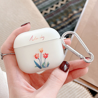 Világító aranyos virágos mosolygó szív AirPods tokok matt szilikon fülhallgató tok Apple AirPod Pro 2 3 1 sötétben világít horoggal