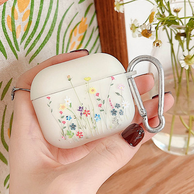 Világító aranyos virágos mosolygó szív AirPods tokok matt szilikon fülhallgató tok Apple AirPod Pro 2 3 1 sötétben világít horoggal