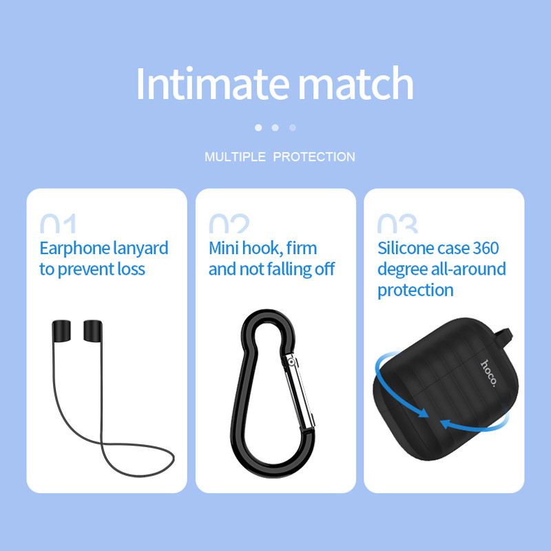 HOCO torbica za slušalice za Apple Airpods pro Mekana silikonska navlaka šareni ultra tanki zaštitnik za Air pods pro torbica Anti-lost konop