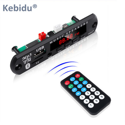 Kebidu MP3 player za automobile Bežični Bluetooth 5.0 dekoder Ploča Modul podrška TF kartica/USB/FM audio glazbeni zvučnik 7V 12V