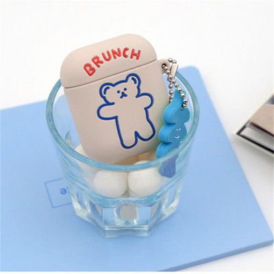 Χαριτωμένη θήκη για ακουστικά με σιλικόνη Brunch Bear για Airpods 3 2021 για Apple Airpods 1 2 Pro Απαλό κάλυμμα ακουστικών Bluetooth