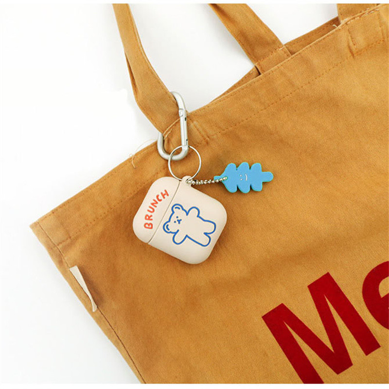 Χαριτωμένη θήκη για ακουστικά με σιλικόνη Brunch Bear για Airpods 3 2021 για Apple Airpods 1 2 Pro Απαλό κάλυμμα ακουστικών Bluetooth