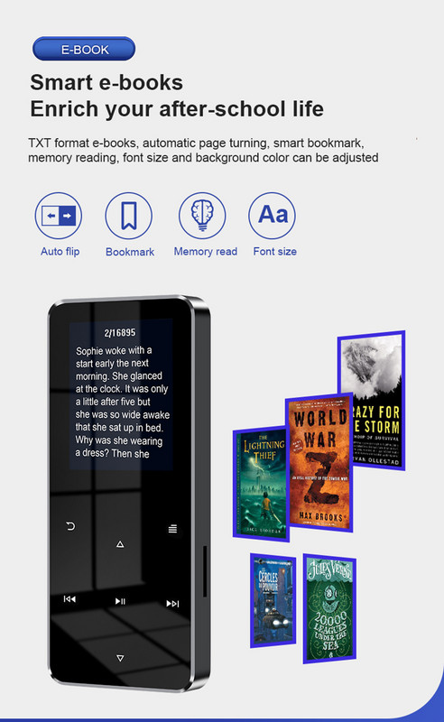 MP3 MP4 player Bluetooth-kompatibilan zvučnik osjetljiv na dodir Ugrađeni zvučnik HiFi metalni mini prijenosni walkman s radiom FM alarm