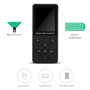 Φορητό Bluetooth Mp3 Mp4 player Έγχρωμη οθόνη Fm Ραδιόφωνο Παιχνίδια βίντεο Amv Χαρακτηριστικά ταινίας Περιήγηση φωτογραφιών Ενσωματωμένο μικρόφωνο