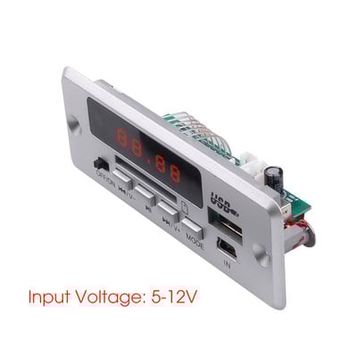 Kebidu 12V MP3 dekodēšanas plate Bluetooth5.0 bezvadu automašīnas USB MP3 atskaņotājs TF karte USB FM tālvadības dekodēšanas dēļa modulis automašīnai
