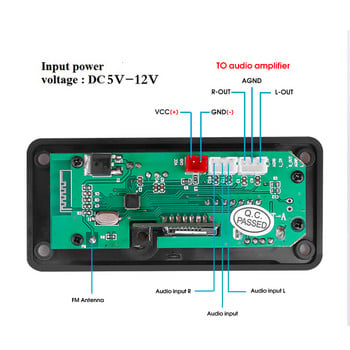 KEBIDU 12v*50W усилвател Bluetooth V5.0 MP3 декодер платка цветен екран кола MP3 плейър USB модул за запис FM AUX радио