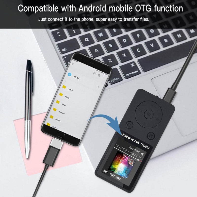 2018 m. mados nešiojamas MP3/MP4 be nuostolių garso muzikos grotuvas FM įrašymo įrenginys USB Hi-fi muzikos grotuvas su SD kortele Muzikos grotuvas Мп3-плеер