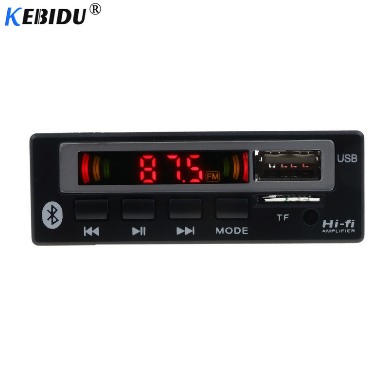 kebidu USB 3.5mm AUX Bluetooth V5.0 Mp3 dekóder tábla modul FM rádió vezeték nélküli vevő MP3 lejátszó 5V 12V zenei hangszóró autós készlet