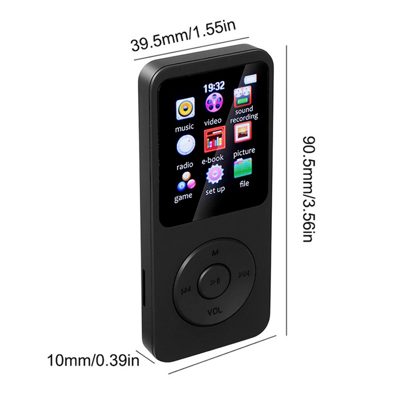 Eredeti Mini MP3 Zenelejátszó Hordozható Mp4 Videolejátszó Bluetooth Hangszóró Fm Rádióval Felvevő tollal E-könyv Walkman Student