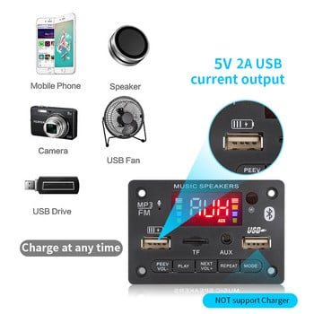 80W усилвател MP3 декодерна платка 2*40W Bluetooth автомобилен MP3 плейър 7V-24V USB модул за запис FM AUX радио за високоговорител Hands-free