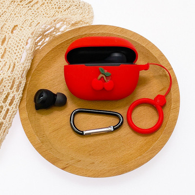 Crtana torbica za slušalice za Xiaomi Redmi Buds 3 Youth Edition Silikonska Bluetooth kutija za punjenje Anti-fall Soft Red Buds3 s kukom