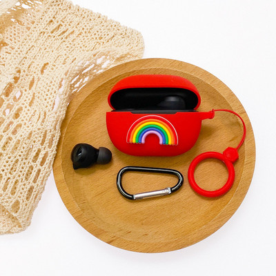 Crtana torbica za slušalice za Xiaomi Redmi Buds 3 Youth Edition Silikonska Bluetooth kutija za punjenje Anti-fall Soft Red Buds3 s kukom