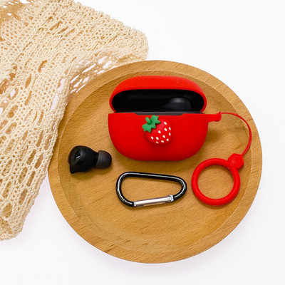 Crtana torbica za slušalice za Xiaomi Redmi Buds 3 Youth Edition Silikonska Bluetooth kutija za punjenje Anti-fall Soft Red Buds3 s kukom