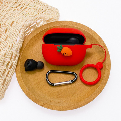 Crtana torbica za slušalice za Xiaomi Redmi Buds 3 Youth Edition Silikonska Bluetooth kutija za punjenje Anti-fall Soft Red Buds3 s kukom