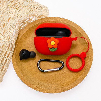 Crtana torbica za slušalice za Xiaomi Redmi Buds 3 Youth Edition Silikonska Bluetooth kutija za punjenje Anti-fall Soft Red Buds3 s kukom