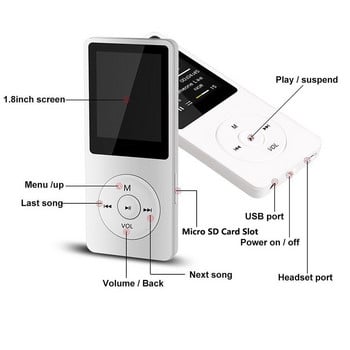 Mp3 Music Player Φορητή οθόνη LCD Fm Ραδιόφωνο Βίντεο Παιχνίδια Ταινία Fm Stereo Radio Νέα μόδα Αθλητικά Mp3 Students Walkman 2022