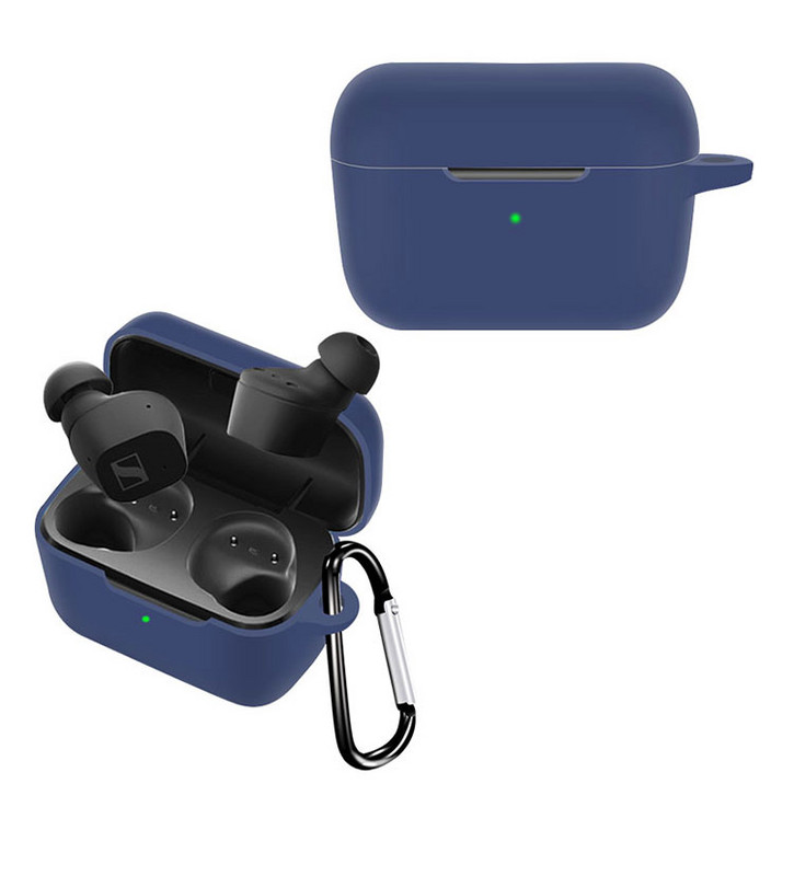 Forró, puha szilikon tok SENNHEISER CX True Wireless, vízálló, vezeték nélküli, vezeték nélküli fülhallgató fedél töltődoboz táskákhoz horggal