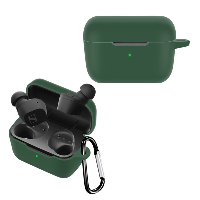 Forró, puha szilikon tok SENNHEISER CX True Wireless, vízálló, vezeték nélküli, vezeték nélküli fülhallgató fedél töltődoboz táskákhoz horggal