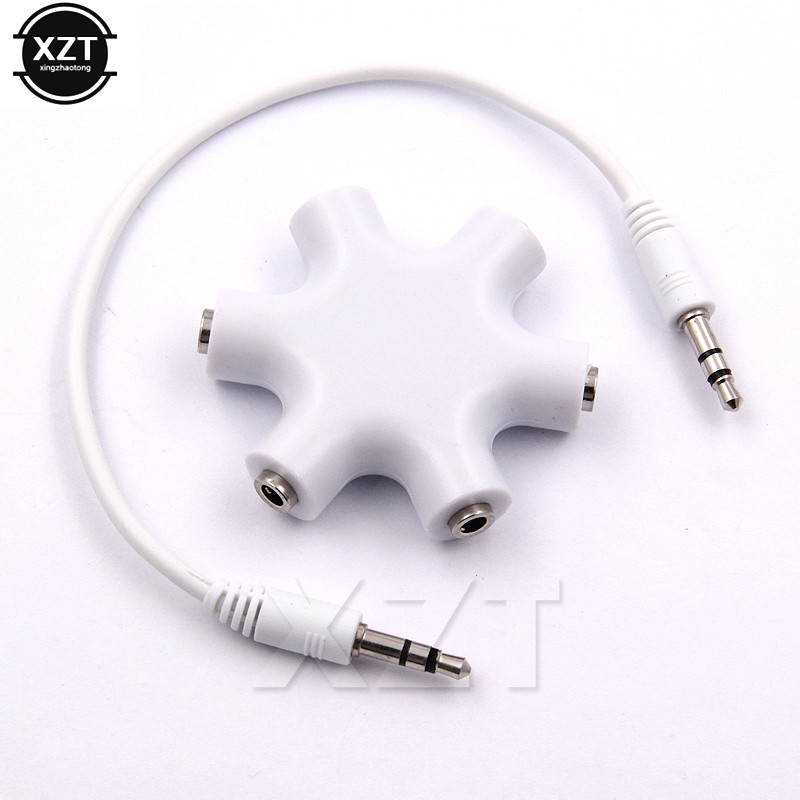 6 Multi Port 3,5 mm adapter za slušalice Jack utikač Stereo slušalice Splitter za PC/MP3 pametni telefon Audio kablovi
