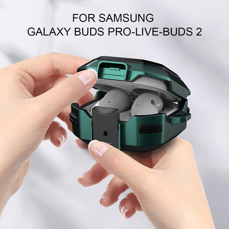 Bruņu vāciņš Samsung Galaxy Buds 2 Buds2 Pro korpusam Samsung Galaxy Buds Pro Buds Live buzz 2 2pro korpusam Triecienizturīgs Funda