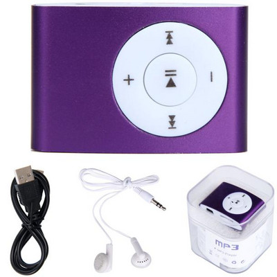 Stílusos USB Mini MP3 lejátszó támogatás 32 GB Micro SD TF kártya fejhallgatóval Slick MP3 Music Media Player 3,5 mm sztereó Jack 2021