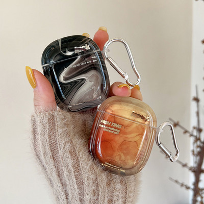 Vintage Amber Gradient Ink Painting Art fülhallgató tok Apple Airpods 1 2 Pro 3 dobozhoz Kiegészítők Védőburkolat Pár Shell