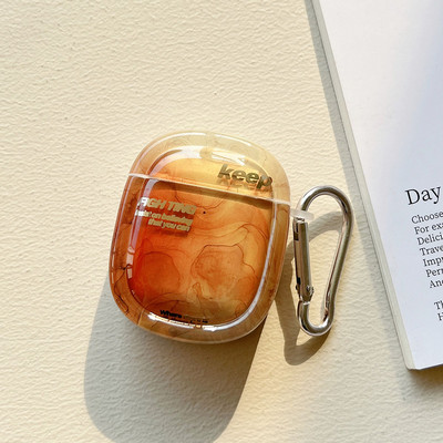 Vintage Amber Gradient Ink Painting Art Austiņu maciņš Apple Airpods 1 2 Pro 3 Box Aksesuāri Aizsargvāka Pāris Korpuss