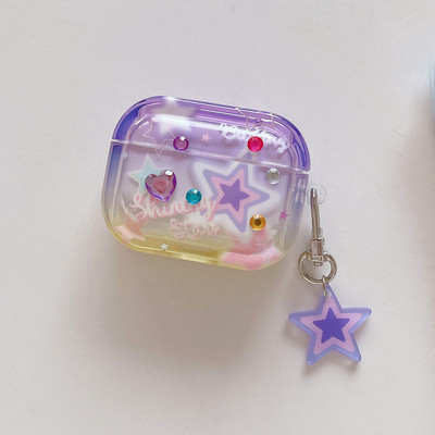 Vintage Amber Gradient Ink Painting Art Austiņu maciņš Apple Airpods 1 2 Pro 3 Box Aksesuāri Aizsargvāka Pāris Korpuss