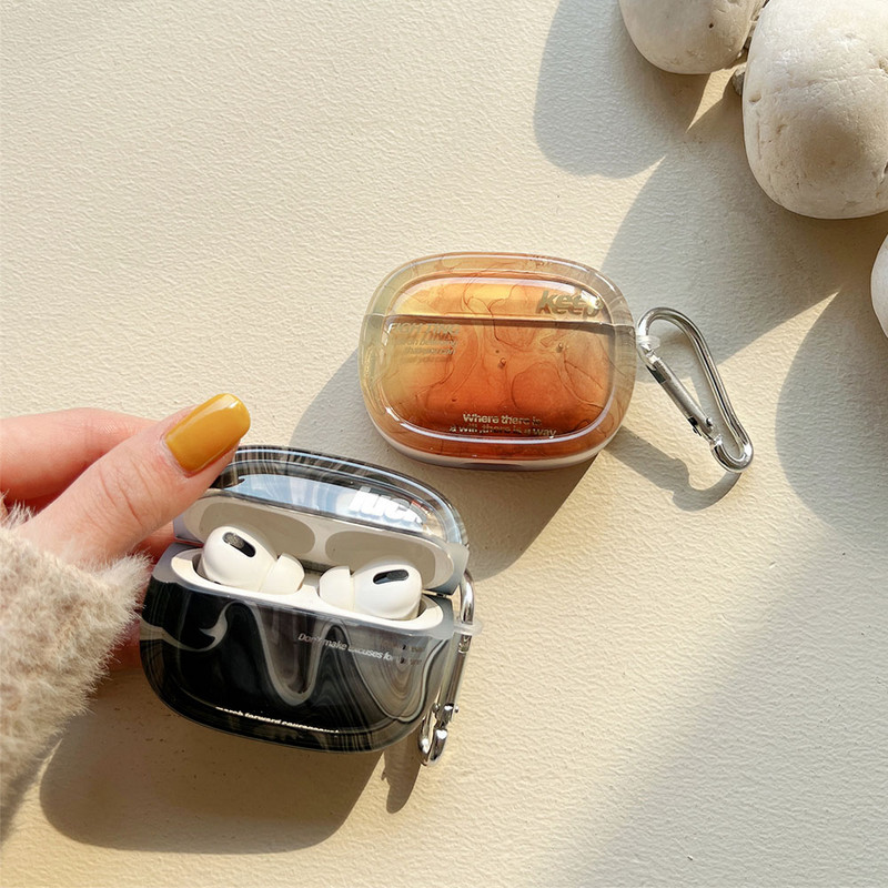 Vintage Amber Gradient Ink Painting Art Austiņu maciņš Apple Airpods 1 2 Pro 3 Box Aksesuāri Aizsargvāka Pāris Korpuss