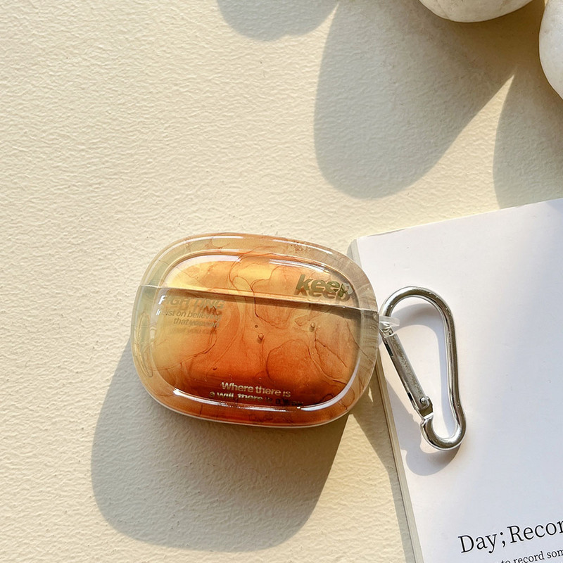 Vintage Amber Gradient Ink Painting Art Austiņu maciņš Apple Airpods 1 2 Pro 3 Box Aksesuāri Aizsargvāka Pāris Korpuss