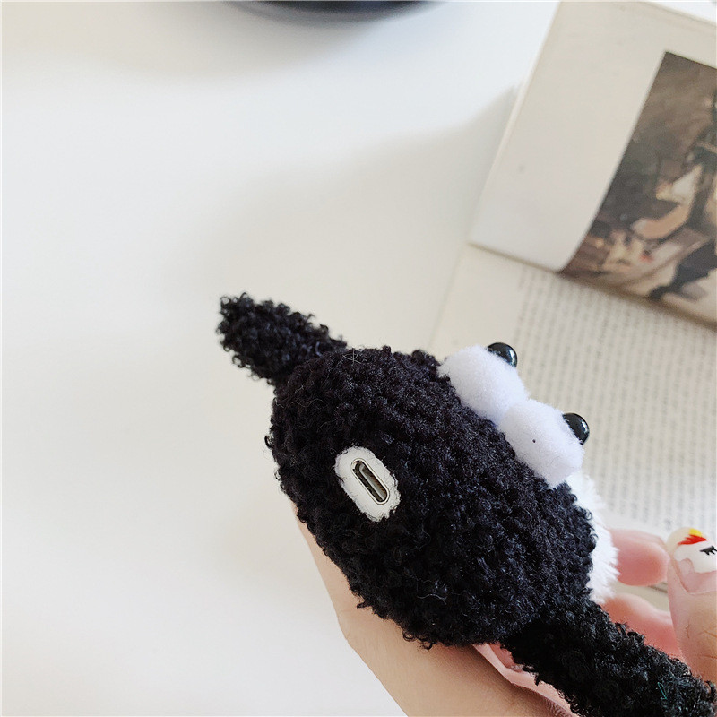 Huse pentru căști 3D drăguț de desene animate de oaie de pluș pentru Airpods 1 2 3 Pro2 Huse din silicon Huse pentru căști fără fir din pânză cu blană