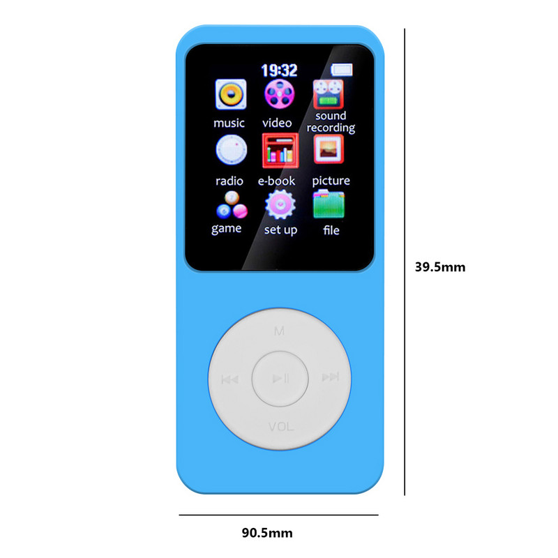 1,8 colio spalvotas ekranas E-knyga Walkman Integruotas garsiakalbis Sportinės muzikos grotuvai Su Bluetooth suderinamas 5.0 garso įrašymo įrenginys, skirtas Windows XP