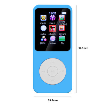 1,8-инчов цветен екран MP3 MP4 музикален плейър Вграден високоговорител Mini Walkman Съвместим с Bluetooth 5.0 Support TF карта за Windows XP