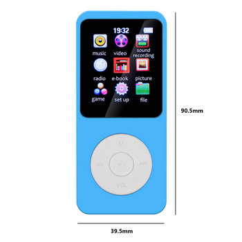 Έγχρωμη οθόνη 1,8 ιντσών MP3 MP4 Music Player Ενσωματωμένο ηχείο Mini Walkman Bluetooth 5.0 Supppt TF Card for Windows XP