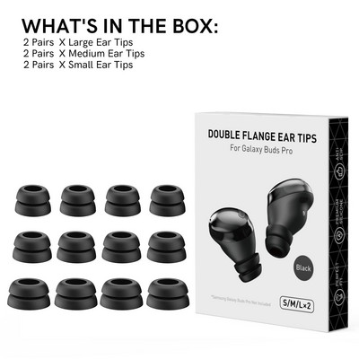 12kom silikonskih ušiva za uši za Samsung Galaxy Buds Pro Eartips Buds 2 TWS bežični nastavci za smanjenje buke Dvostruka prirubnica protiv pada