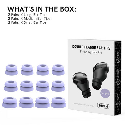 12 bucăți vârfuri de urechi din silicon pentru Samsung Galaxy Buds Pro Capuri pentru urechi Buds 2 TWS Sfaturi wireless pentru reducerea zgomotului Flanșă dublă anti-cădere