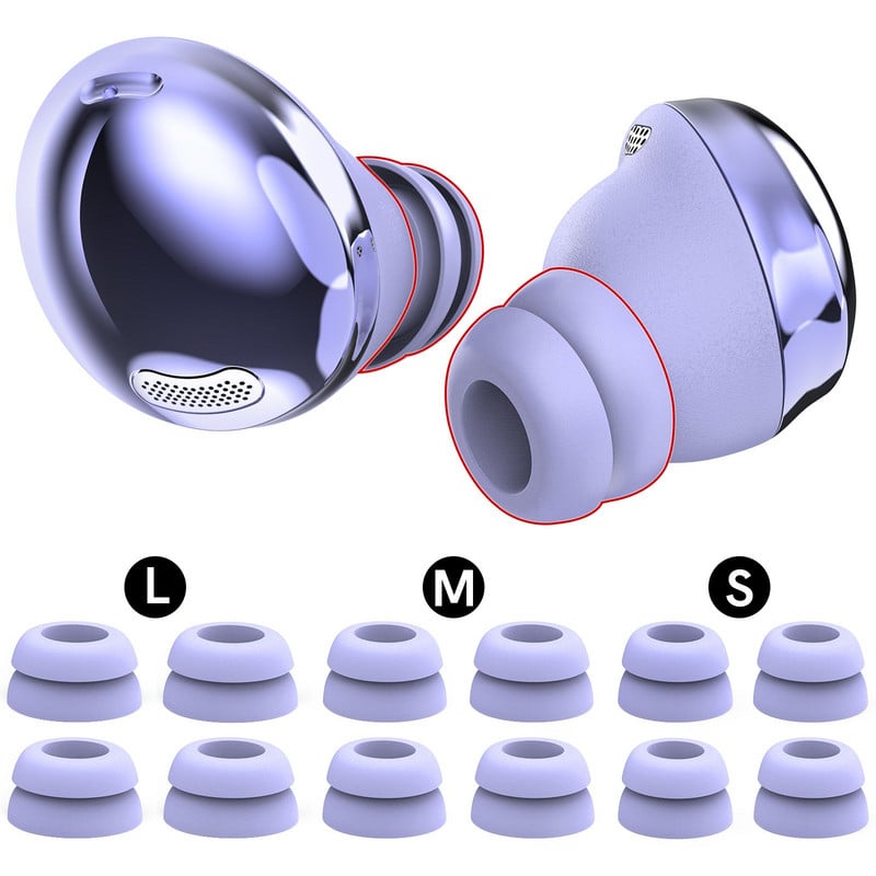 12 bucăți vârfuri de urechi din silicon pentru Samsung Galaxy Buds Pro Capuri pentru urechi Buds 2 TWS Sfaturi wireless pentru reducerea zgomotului Flanșă dublă anti-cădere