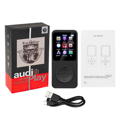 1,8 hüvelykes Bluetooth MP3 MP4 zenelejátszó Digitális médialejátszók Mini Walkman Nincs memória FM rádió E-könyv felvevő Beépített hangszóró