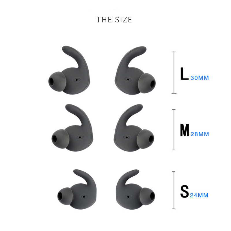 6 tk. kõrvaklappide kate kõrvasisesed otsikud, pehme silikoonnahast kõrvaklapi kõrvakonksu pungad Huawei xSport/Honor AM61 spordipeakomplekti jaoks