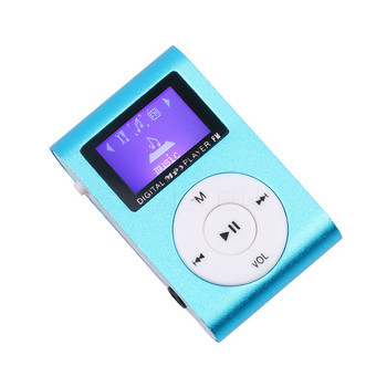 kebidumei Преносим мини клип MP3 плейър LCD екран с Micro TF/SD слот със слушалка и USB кабел Преносими MP3 музикални плейъри