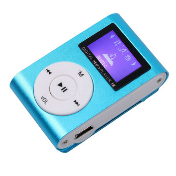 kebidumei Преносим мини клип MP3 плейър LCD екран с Micro TF/SD слот със слушалка и USB кабел Преносими MP3 музикални плейъри