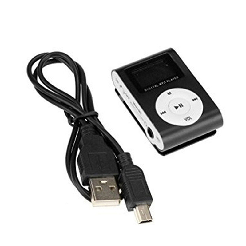 Kebidumei Mini Player MP3 portabil Ecran LCD cu slot Micro TF/SD cu căști și cablu USB Playere portabile de muzică MP3