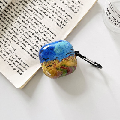 Plastična torbica s uljnim slikama Sunčevog cvijeta za Samsung Galaxy Buds Pro/Live /2 s mekim poklopcem u obliku ključa za masku Galaxy Buds Pro