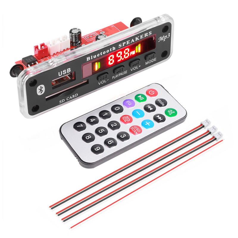 Mâini libere 40W Amplificator Bluetooth 5.0 Placă de decodificare MP3 2*20W 12V 18V Player muzical fără fir Modul audio USB TF FM Radio Record