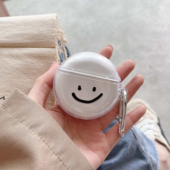 Прост прозрачен усмихнато лице, сладък калъф за слушалки за Huawei Freebuds 4/3 4i 5i 4e Мек силиконов капак на кутията за зареждане на Bluetooth слушалки