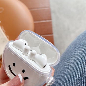 Απλή Clear Smiley Face Cute θήκη ακουστικών για Huawei Freebuds 4/3 4i 5i 4e Soft Silicone Headset Charging Box