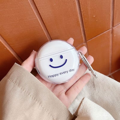 Simple Clear Smiley Face armas kõrvaklappide ümbris Huawei Freebuds 4/3 4i 5i 4e pehme silikoonist Bluetooth-peakomplekti laadimiskarbi kate