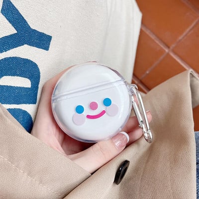 Simple Clear Smiley Face armas kõrvaklappide ümbris Huawei Freebuds 4/3 4i 5i 4e pehme silikoonist Bluetooth-peakomplekti laadimiskarbi kate