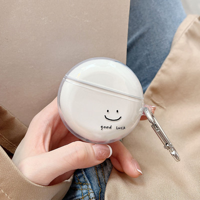 Simple Clear Smiley Face armas kõrvaklappide ümbris Huawei Freebuds 4/3 4i 5i 4e pehme silikoonist Bluetooth-peakomplekti laadimiskarbi kate